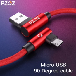 PZOZ szybko ładujący kabel micro usb 90 stopni micro usb ładowarka micro usb przewód danych dla xiaomi redmi huawei kabel do tab