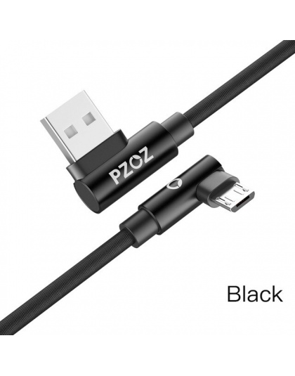 PZOZ szybko ładujący kabel micro usb 90 stopni micro usb ładowarka micro usb przewód danych dla xiaomi redmi huawei kabel do tab