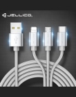 Jellico 3 w 1 kabel USB do iphone'a szybkie ładowanie kabel do Androida Micro USB typu C typu c 3in1 komórkowy kable telefoniczn