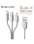 Jellico 3 w 1 kabel USB do iphone'a szybkie ładowanie kabel do Androida Micro USB typu C typu c 3in1 komórkowy kable telefoniczn