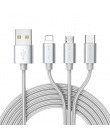 Jellico 3 w 1 kabel USB do iphone'a szybkie ładowanie kabel do Androida Micro USB typu C typu c 3in1 komórkowy kable telefoniczn