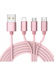 Jellico 3 w 1 kabel USB do iphone'a szybkie ładowanie kabel do Androida Micro USB typu C typu c 3in1 komórkowy kable telefoniczn