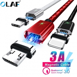 Olaf kabel magnetyczny Micro usb typu C Super szybkie ładowanie telefonu Microusb typu C magnes ładowarka usb c dla iphone 7 hua