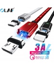 Olaf kabel magnetyczny Micro usb typu C Super szybkie ładowanie telefonu Microusb typu C magnes ładowarka usb c dla iphone 7 hua