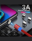 USLION 1 M LED kabel magnetyczny i Micro USB kabel i kabel USB typu C plecionka z nylonu typu C kabel magnetyczny do ładowania d