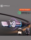 Cafele najnowszy LED QC3.0 magnetyczny kabel USB dla iPhone kabel Micro USB typ C pleciony kabel ładowarka do Samsunga Xiaomi Hu