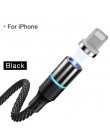 Cafele najnowszy LED QC3.0 magnetyczny kabel USB dla iPhone kabel Micro USB typ C pleciony kabel ładowarka do Samsunga Xiaomi Hu