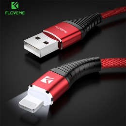 FLOVEME LED dla kabla Lightning na USB dla iPhone X XS Max szybka ładowarka USB do ładowania kabel do transmisji danych dla iPad