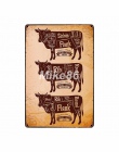 [Mike86] cięcia rzeźnik przewodnik wołowiny świnia kaczka mięso kolekcja cyny znak wystrój Retro tablica dekoracyjna malowanie m