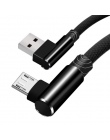 OLAF kabel Micro USB 1 M 2 M 3 M 90 stopni szybkie ładowanie danych przewód ładowarki do Samsung Xiaomi redmi Huawei telefonu z 