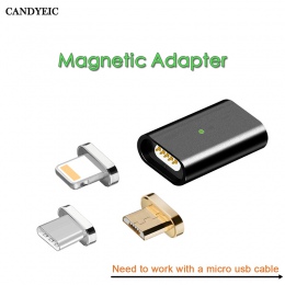 CANDYEIC szybkiego ładowania bezprzewodowego magnetyczny Adapter do iPhone piorun z systemem Android typu C Micro USB 2.0 urządz