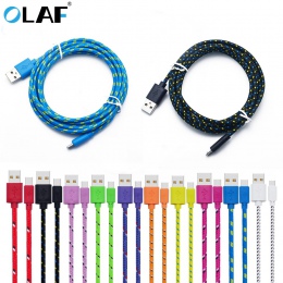 OLAF Nylon kabel Micro USB 1 m 2 m 3 m do Samsung Huawei Xiaomi pleciony przewód do ładowania kabel do Androida USB do telefonu 