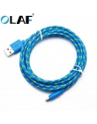 OLAF Nylon kabel Micro USB 1 m 2 m 3 m do Samsung Huawei Xiaomi pleciony przewód do ładowania kabel do Androida USB do telefonu 