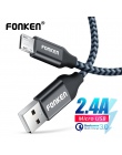 FONKEN kabel Micro USB szybka ładowarka Mini USB kabel do telefonu 2128AWG QC3.0 2.4A do ładowania danych przewód powerbank do t