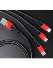 Podwójny kolor czarny + czerwony 3 w 1 kabel USB do telefonu Iphone kabel Micro USB typu C 2.4A drutu dla iPhone X Xiaomi Samsun