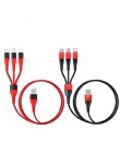 Podwójny kolor czarny + czerwony 3 w 1 kabel USB do telefonu Iphone kabel Micro USB typu C 2.4A drutu dla iPhone X Xiaomi Samsun