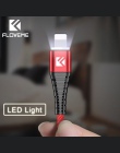 FLOVEME 1 M 2A oświetlenie kabel dla iPhone XR X XS Max 7 8 kabel ładowarki oświetlenie LED Hi- wytrzymałość na rozciąganie tran