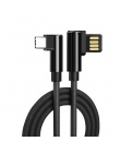 USBC typu C 2.4A 2A szybkie ładowanie Usb C kabel USB typu c 90 stopni L typu C 3.1 danych przewód ładowarka Usb c do Samsung Xi