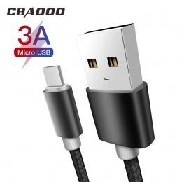 3A kabel Micro USB 3 M Fast ładowania Nylon USB do synchronizacji danych telefonu komórkowego z systemem Android ładowarka kabel