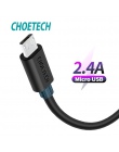 CHOETECH kabel Micro USB 5 V 2.4A 1 m 0.5 m A męski na Micro B męski szybkie ładowanie danych i przesyłanie komórkowy kabel do S