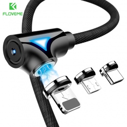 FLOVEME kabel magnetyczny ładowania Micro USB typu C magnes kable oświetlenie dla iPhone Samsung Xiaomi ładowarka samochodowa ka