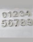 1 pc nowy Plated wystrój domu adres tarcza cyfry Hotel drzwi naklejki tabliczka znak numer domu tablica 5 cm srebrny nowoczesne