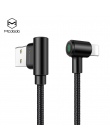 Przewód USB z wtyczką kątową 90° dla iphone Mcdodo szybkie ładowanie danych synchronizacji LED dla iphone X 8 7 6 5 6 s Plus kab