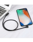 Przewód USB z wtyczką kątową 90° dla iphone Mcdodo szybkie ładowanie danych synchronizacji LED dla iphone X 8 7 6 5 6 s Plus kab