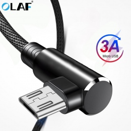 OLAF 90 stopni kabel Micro usb szybkie ładowanie kabel do telefonu prawo gry kąt komórkowy kable telefoniczne USB micro 2.0 kabe