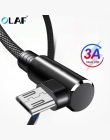 OLAF 90 stopni kabel Micro usb szybkie ładowanie kabel do telefonu prawo gry kąt komórkowy kable telefoniczne USB micro 2.0 kabe