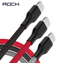 Kabel USB do telefonu iPhone Xs Max 8 7 6 Plus ROCK Nylon szybka kabel danych do ładowania do oświetlenia kabel dla iPhone 5S 5 