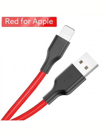 Kabel USB do telefonu iPhone Xs Max 8 7 6 Plus ROCK Nylon szybka kabel danych do ładowania do oświetlenia kabel dla iPhone 5S 5 