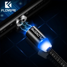 FLOVEME kabel magnetyczny dla iPhone ładowania oświetlenia pleciony kabel nylonowy magnetyczna ładowarka Micro USB typu C kabel 