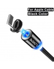 FLOVEME kabel magnetyczny dla iPhone ładowania oświetlenia pleciony kabel nylonowy magnetyczna ładowarka Micro USB typu C kabel 