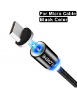 FLOVEME kabel magnetyczny dla iPhone ładowania oświetlenia pleciony kabel nylonowy magnetyczna ładowarka Micro USB typu C kabel 