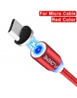 FLOVEME kabel magnetyczny dla iPhone ładowania oświetlenia pleciony kabel nylonowy magnetyczna ładowarka Micro USB typu C kabel 