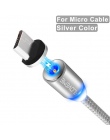 FLOVEME kabel magnetyczny dla iPhone ładowania oświetlenia pleciony kabel nylonowy magnetyczna ładowarka Micro USB typu C kabel 