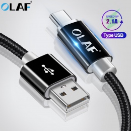 OLAF 1 M 2 M 3 M Nylon kabel USB typu C do Samsung Galaxy Note 9 S9 S8 szybko kabel danych do ładowania dla Xiaomi Mi6 Huawei US