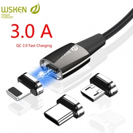 WSKEN X1Pro magnetyczny kabel do ładowania dla ładowarka do iPhone’a kabel Micro USB 3A szybkie USB typu C USB C kabel magnetycz