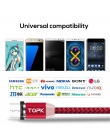 TOPK RLine1 wskaźnik LED magnetyczny kabel do ładowania ulepszony Nylon pleciony magnes kabel Micro USB do Samsung S7 Xiaomi Red