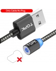 TOPK RLine1 wskaźnik LED magnetyczny kabel do ładowania ulepszony Nylon pleciony magnes kabel Micro USB do Samsung S7 Xiaomi Red