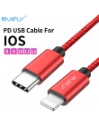 RAXFLY typu C do kabla oświetleniowego PD przewód ładowania USB typu C c do oświetlenie kabel do Macbooka dla iPhone X 7 8 Plus 