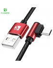 FLOVEME kabel USB typu C 90 stopni szybka ładowarka do Samsunga Galaxy S10 Xiao mi mi A2 Pocophone f1 ładowanie mobilne kable te