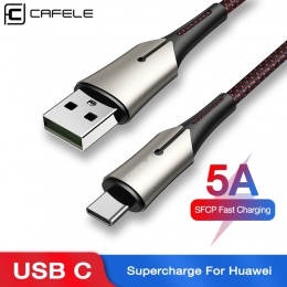 Cafele Max 5A szybki kabel do ładowania USB typu C dla Huawei P20 Samsung Xiaomi do synchronizacji danych transferu USB C adapte