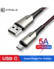 Cafele Max 5A szybki kabel do ładowania USB typu C dla Huawei P20 Samsung Xiaomi do synchronizacji danych transferu USB C adapte