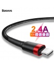 Baseus kabel USB dla iPhone XS Max XR X 8 7 6 6 s Plus 5 5S SE iPad Pro 2.4A szybkie ładowanie ładowarka przewód danych komórkow