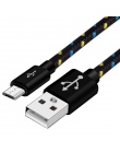 Kabel Micro USB 1 M/2 M/3 M Nylon pleciony 2.1A szybkie ładowanie danych synchronizacji ładowarka z kablem USB dla samsung Huawe