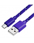 Kabel Micro USB 1 M/2 M/3 M Nylon pleciony 2.1A szybkie ładowanie danych synchronizacji ładowarka z kablem USB dla samsung Huawe