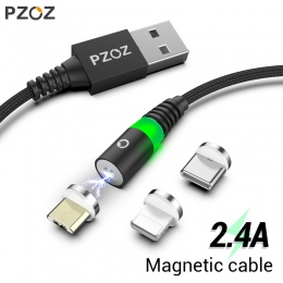 PZOZ kabel magnetyczny kabel Micro usb typu C magnes ładowarka szybkiego ładowania Microusb dla iphone X Samsung S9 S10 xiaomi u