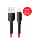 USAMS kabel USB do telefonu iPhone X XS MAX XR 8 7 6 6 S Plus 5 5S szybka ładowarka LED oświetlenie do synchronizacji danych USB